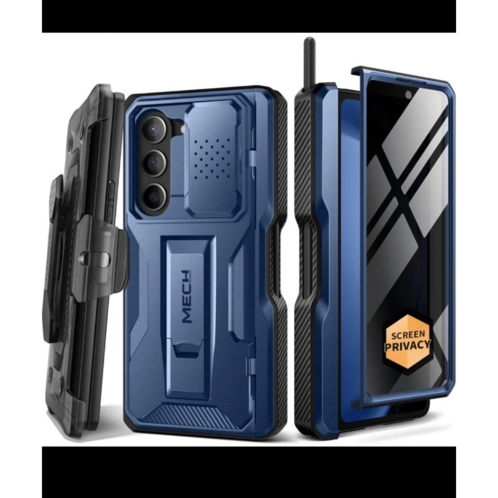 Z Fold 5 Case with S Pen Slot Hinge Protection Kickstand Belt Clip Privacy Cover